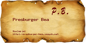 Presburger Bea névjegykártya